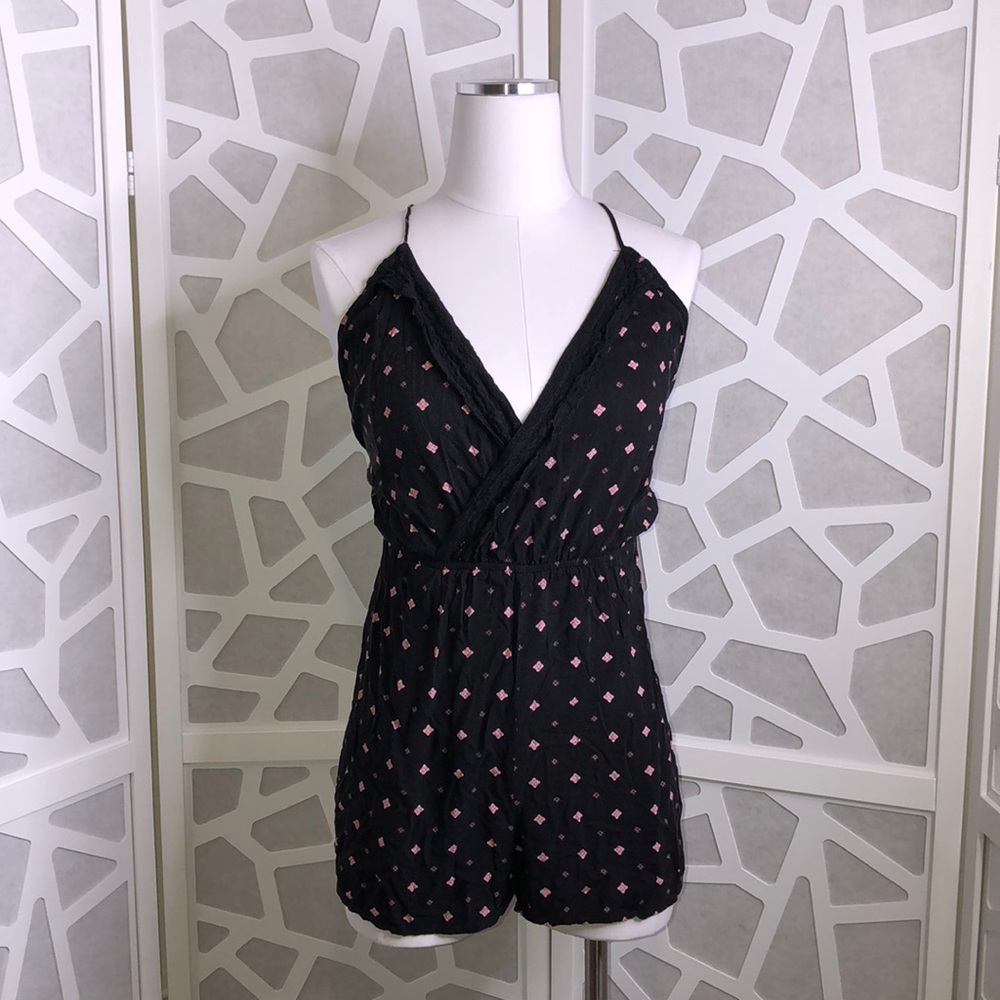 Black and red romper